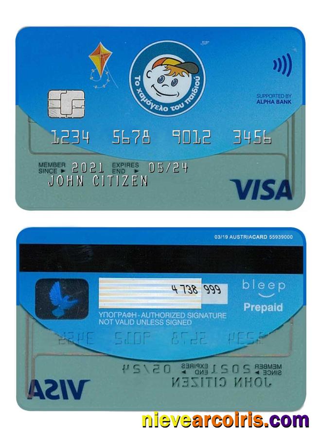 Greece Alpha Bank visa card